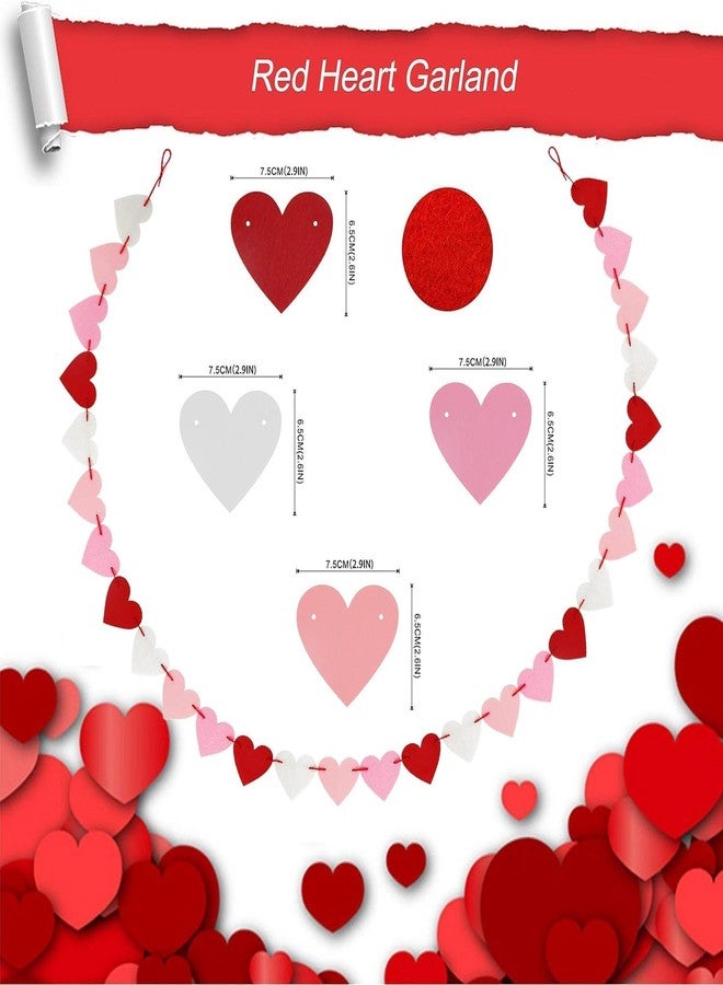 Incrizma Valentines Day Felt Banner, Valentines Day Décor for Home, Banner Garland with Felt Heart Garland Banner Decor for Mantle Fireplace Wall (30 Hearts Mix) - Image 5